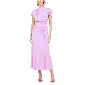 New NWT Simkhai Dress Joanna Asymmetrical Shoulder Midi Orchid